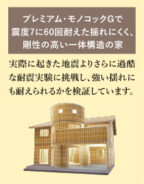 地震にも安心な、優れた耐震性を備える「三井ホームの2×4工法」
